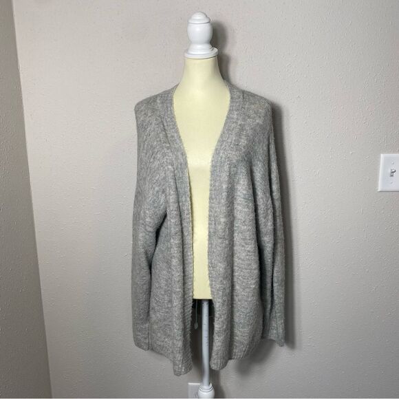 H&M Long Line Open Front Wool Blend Soft Minimalist Cardigan Women's Size Medium - Picture 13 of 15